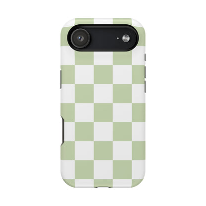 Pastel Green Checkered iPhone Case