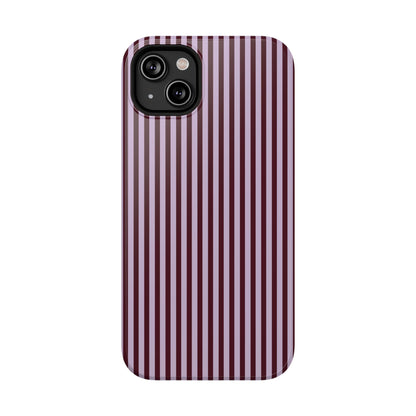 Burgundy & Violet Pinstripes iPhone Case