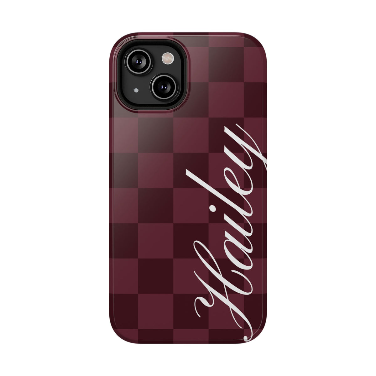 Custom Burgundy Checkered iPhone Case
