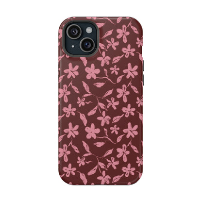 Burgundy Petals iPhone Case