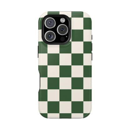 Green Checkered iPhone Case