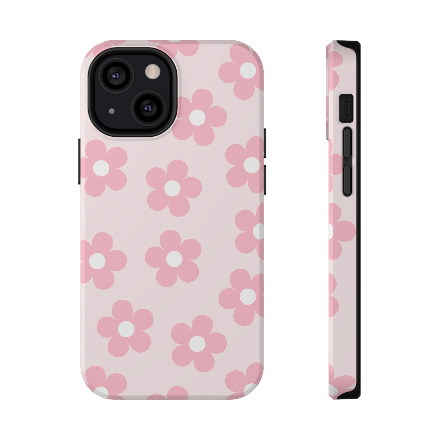 Light Pink Retro Flowers iPhone Case