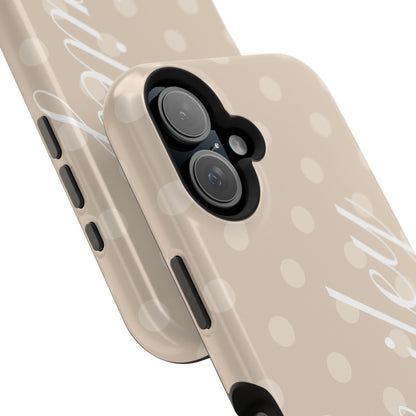 Custom Beige Polka Dots iPhone Case