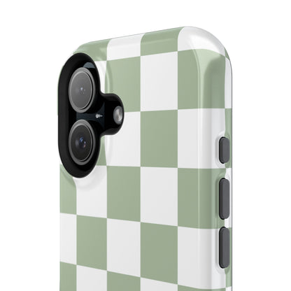 Sage Green Checkered iPhone Case
