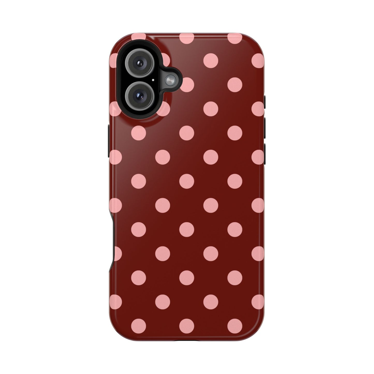 Maroon Polka Dots iPhone Case