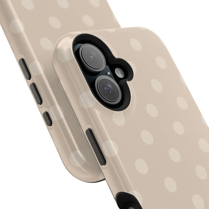 Custom Initials Beige Polka Dots iPhone Case