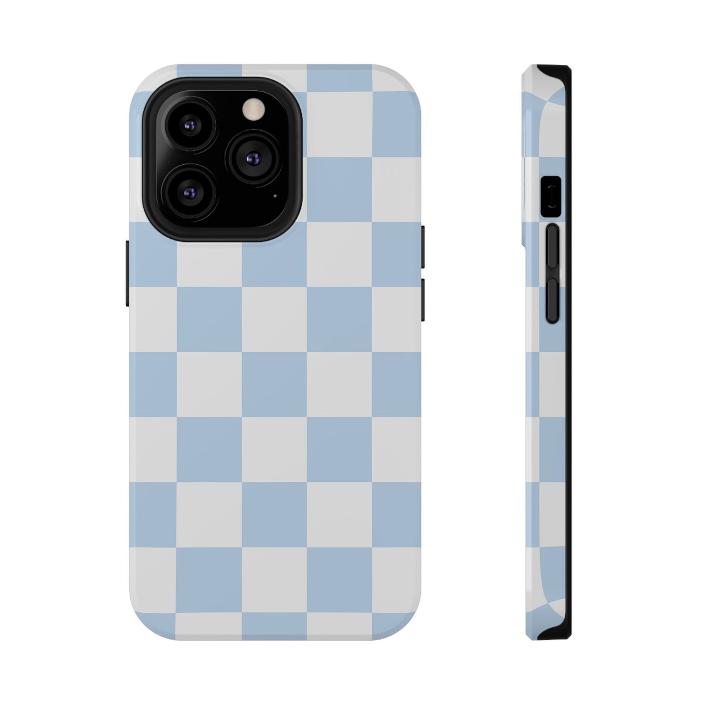 Pastel Blue Checkered iPhone Case