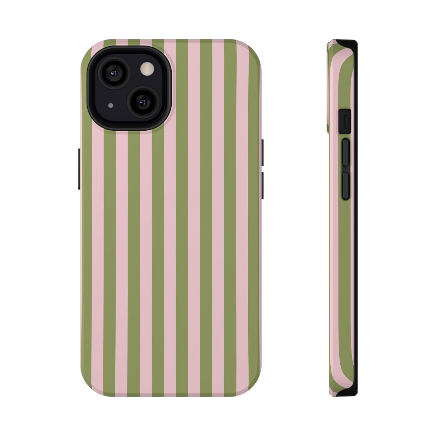 Pink Matcha Stripes iPhone Case