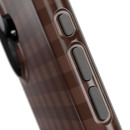 Custom Initials Brown Gingham iPhone Case