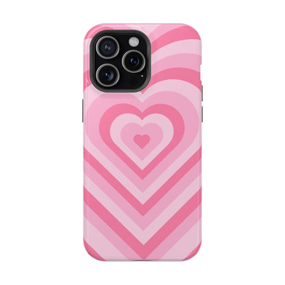 Pink Glowing Hearts iPhone Case