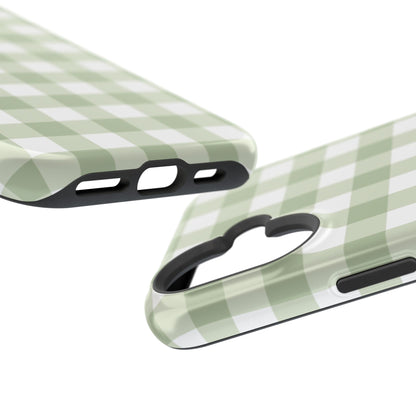 Green Gingham iPhone Case
