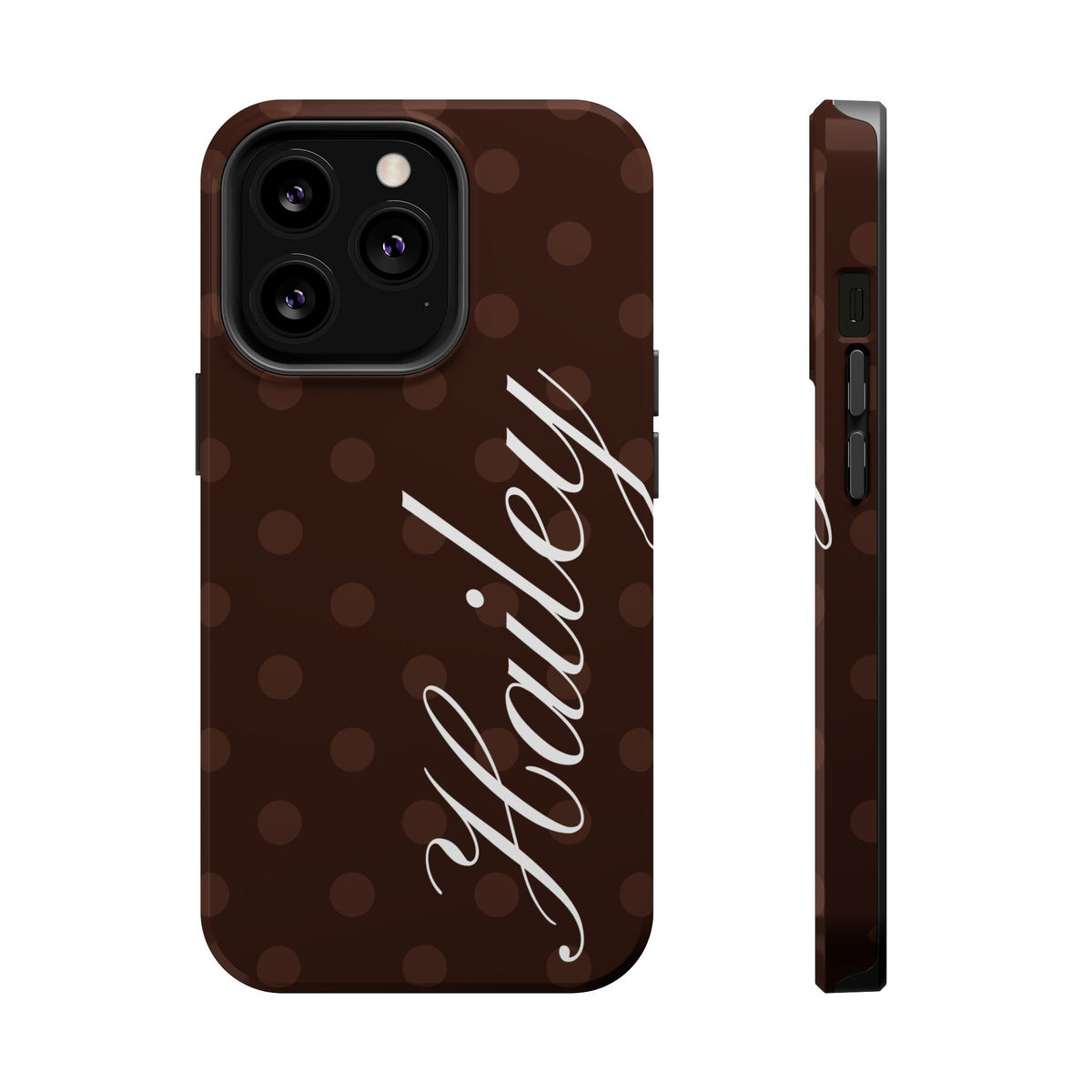 Custom Mocha Polka Dots iPhone Case