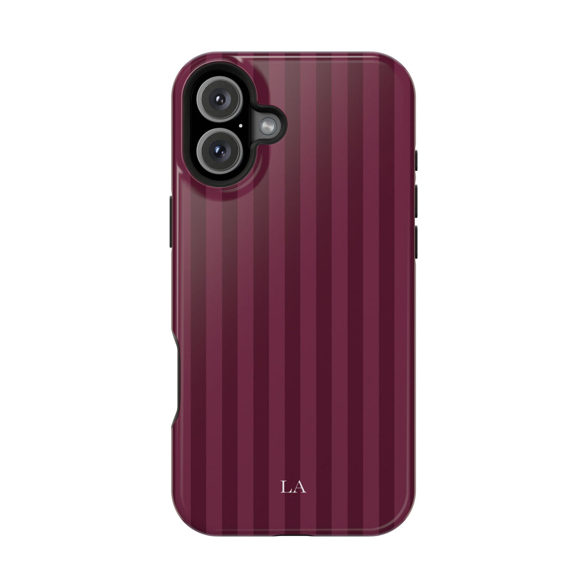 Custom Initials Plum Stripes iPhone Case