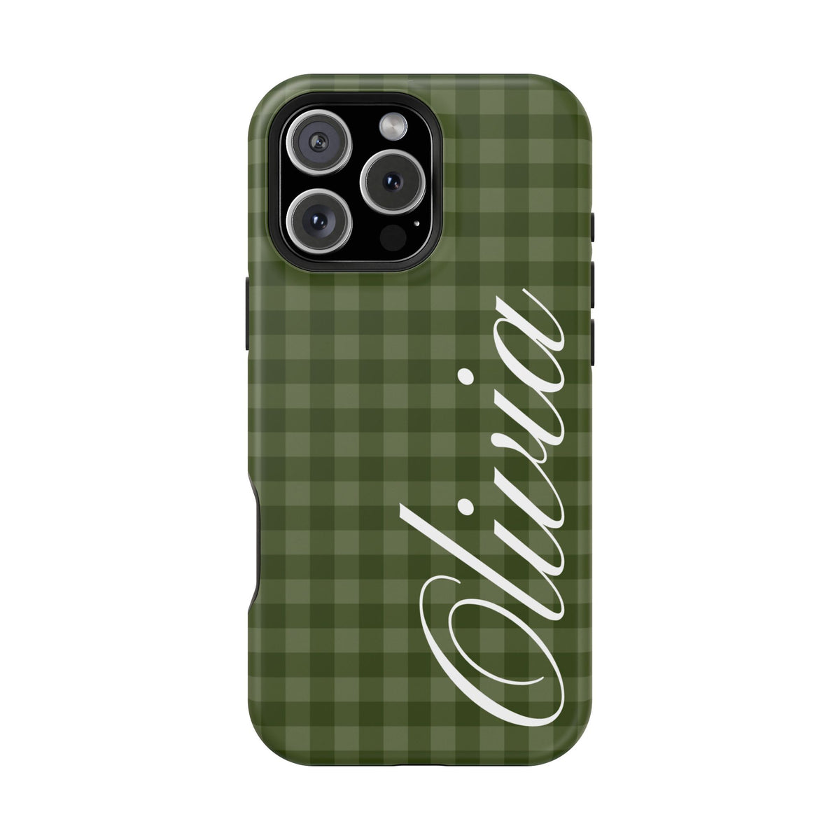 Custom Green Gingham iPhone Case