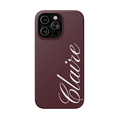 Personalized Burgundy iPhone Case