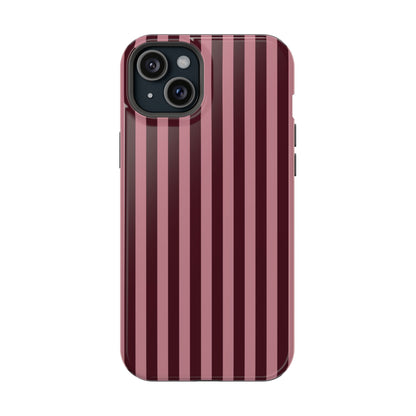 Burgundy & Pink Stripes iPhone Case