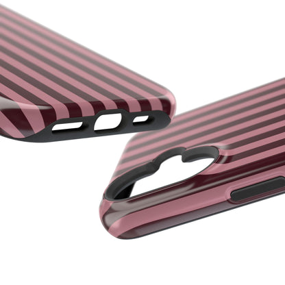 Burgundy & Pink Stripes iPhone Case