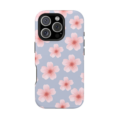 Blue Cherry Blossoms iPhone Case