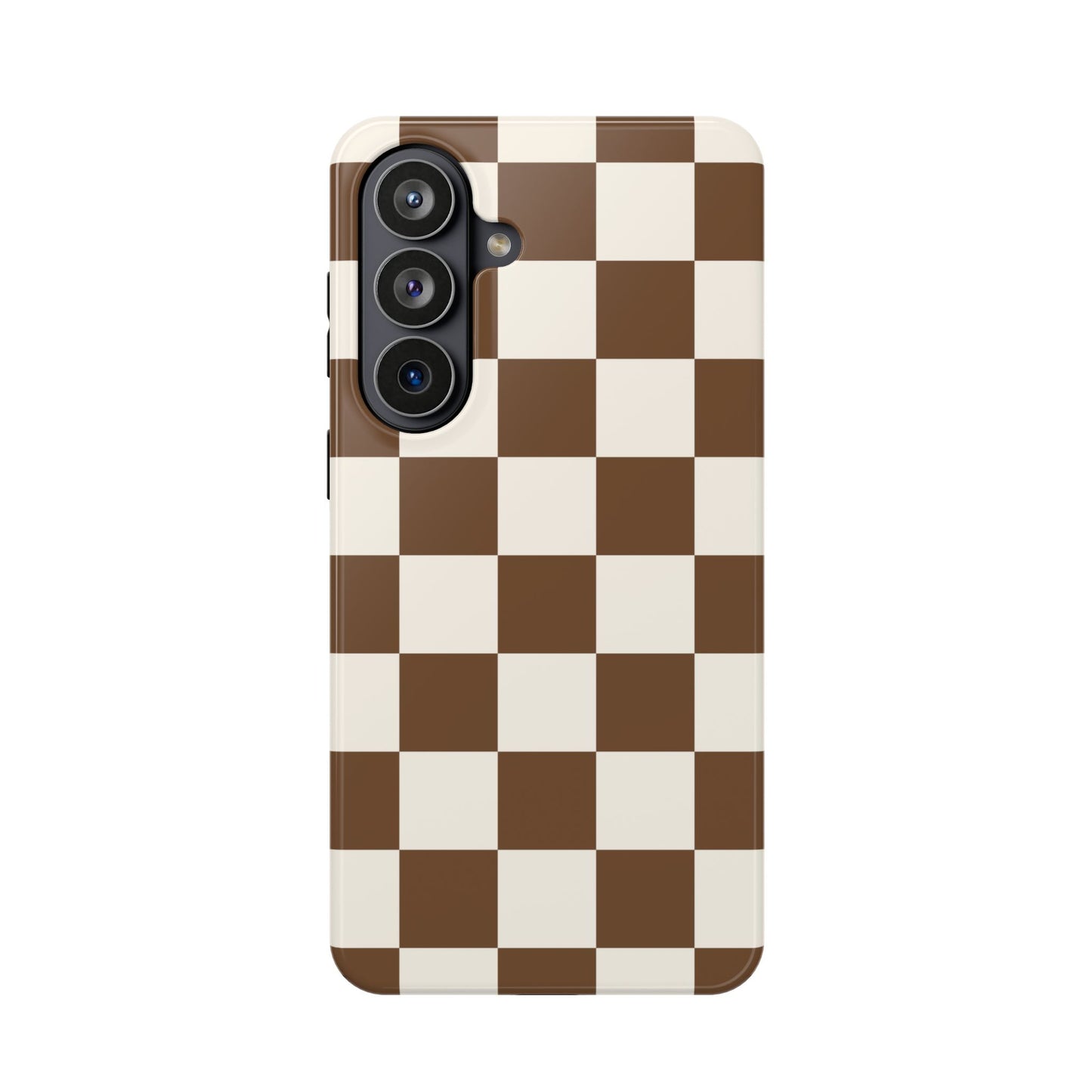 Brown Checkered Samsung Case