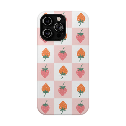 Strawberry Checkered iPhone Case
