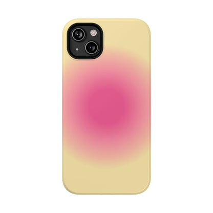 Hot Pink & Yellow Aura iPhone Case