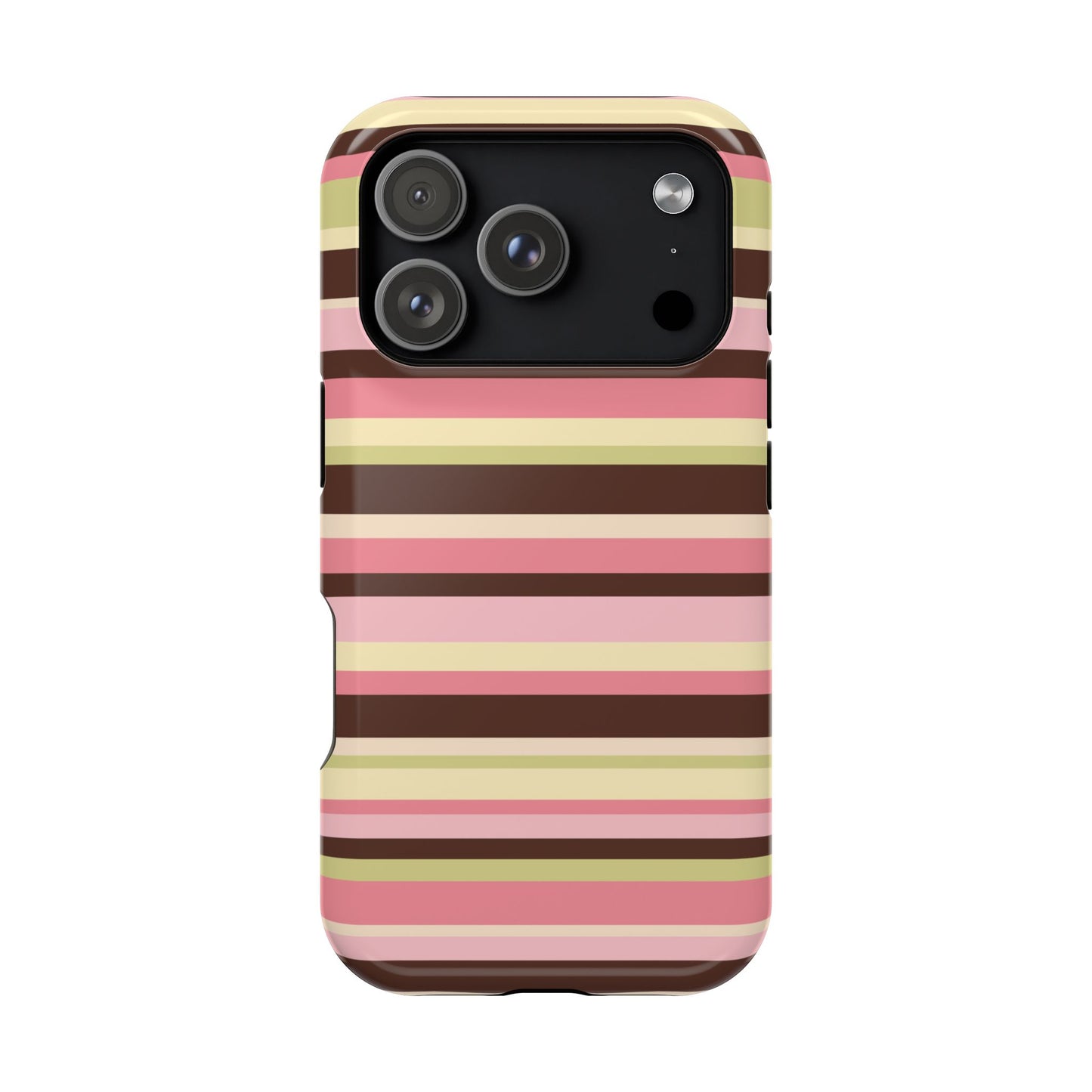 Strawberry Matcha Stripes iPhone Case