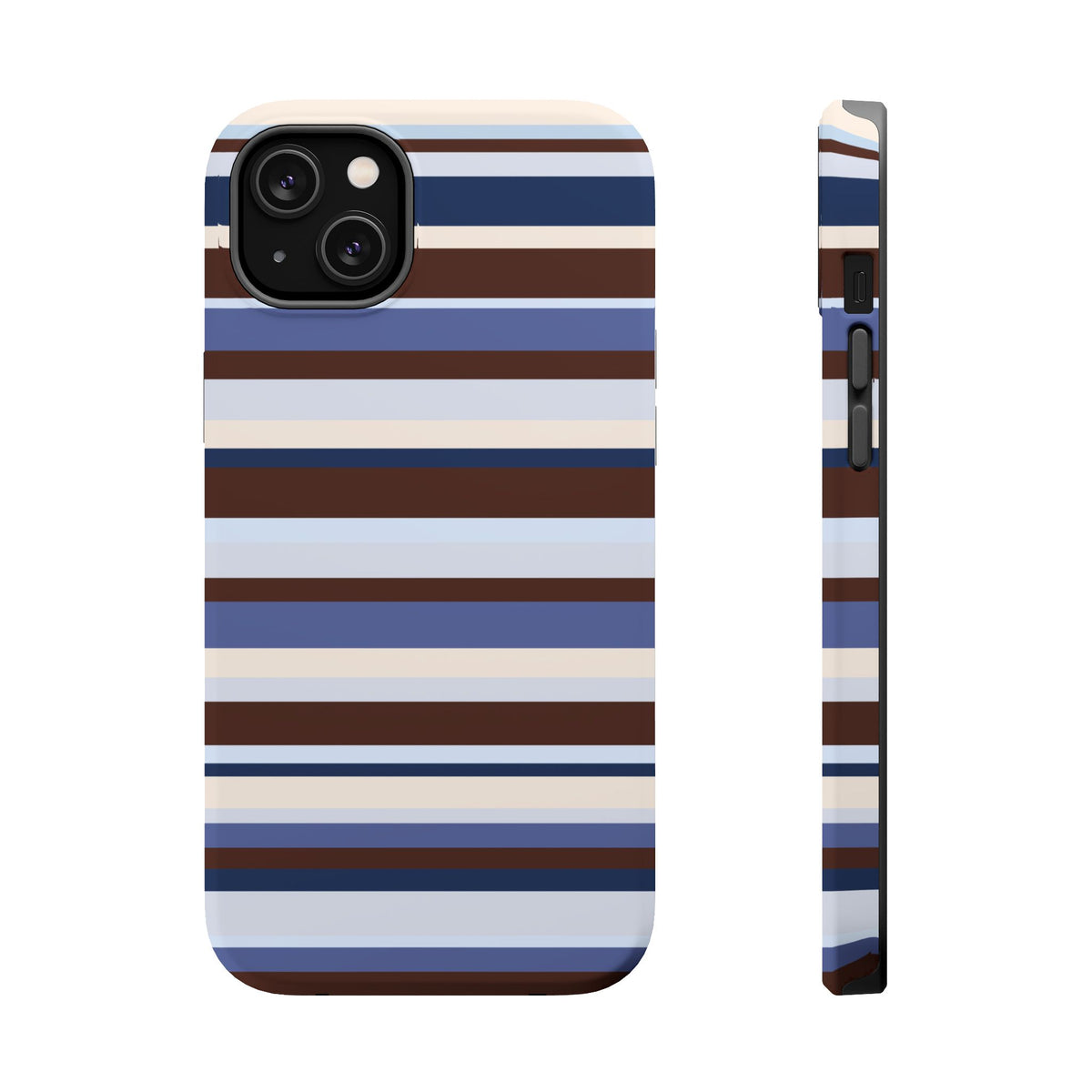 Blueberry Mocha Stripes iPhone Case