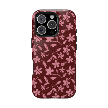 Burgundy Petals iPhone Case