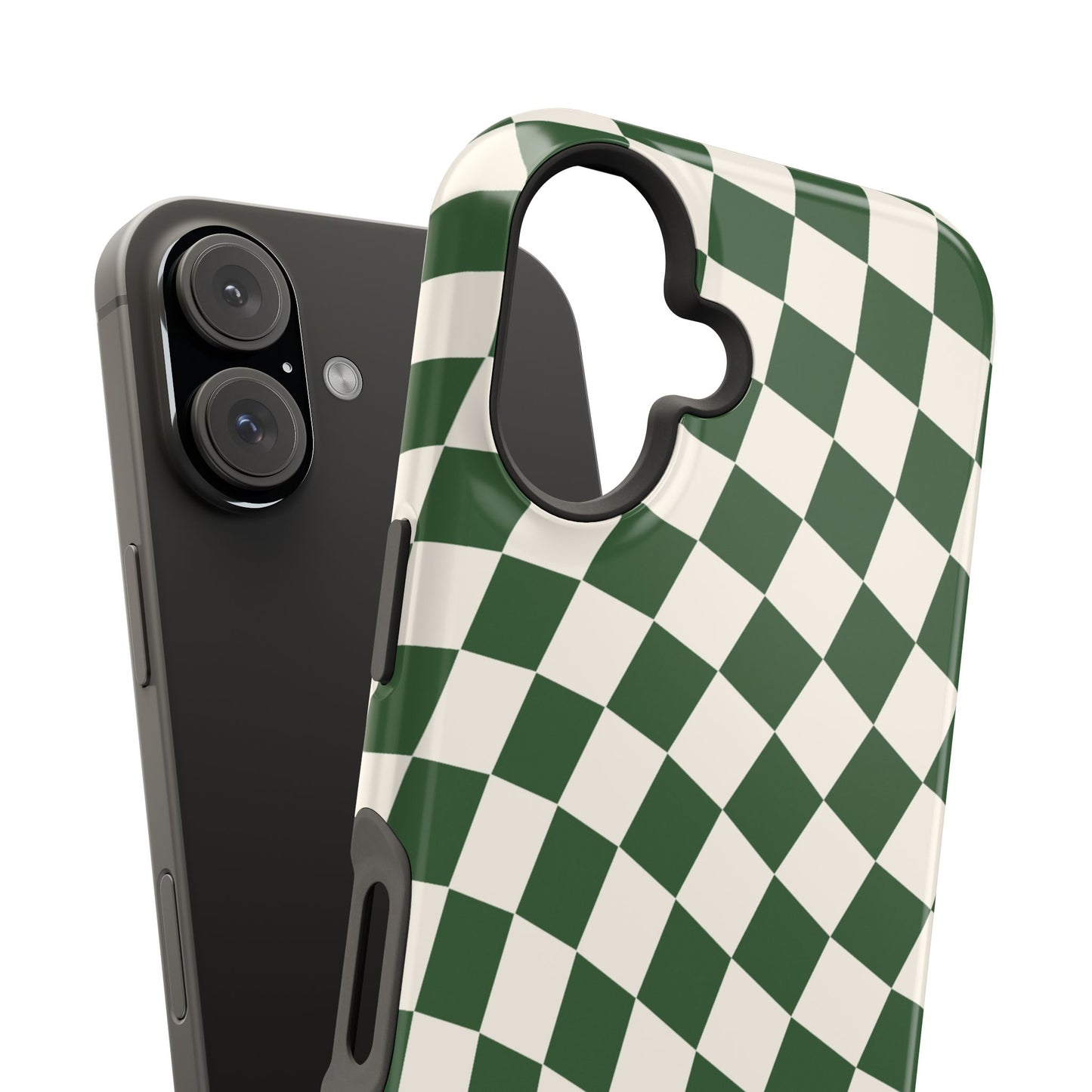 Green Wavy Checkered iPhone Case