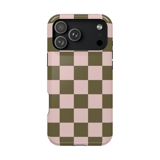 Pink Pistachio Checkered iPhone Case