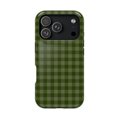 Green Gingham iPhone Case
