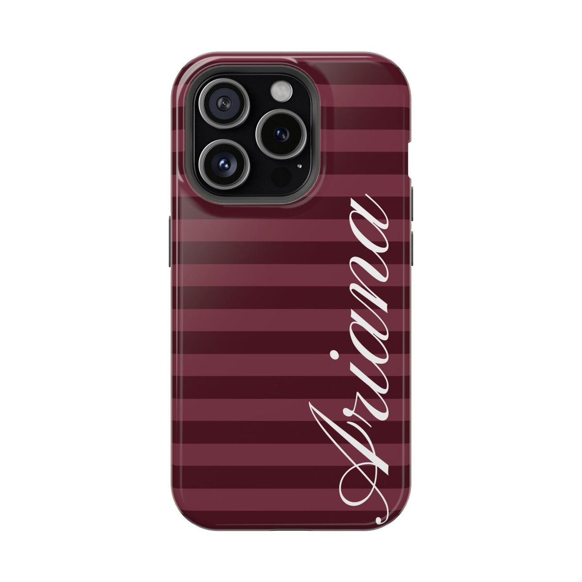 Custom Burgundy Classic Striped iPhone Case