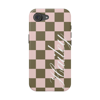 Custom Pistachio Checkered iPhone Case
