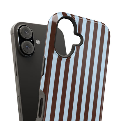 Blue Latte Stripes iPhone Case
