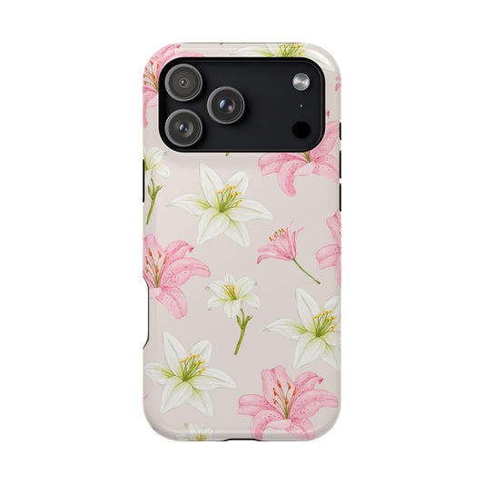 Beige Tiger Lily iPhone Case