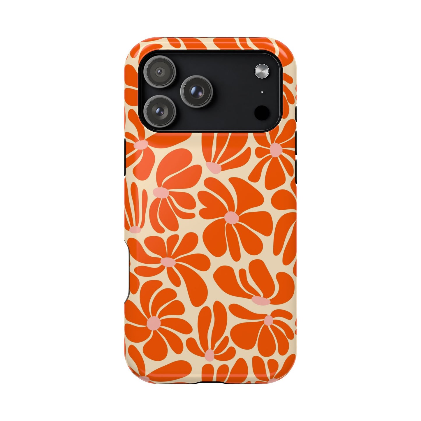 Orange Vintage Flowers iPhone Case