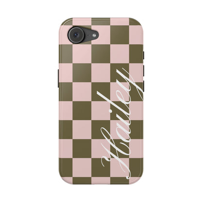 Custom Pistachio Checkered iPhone Case