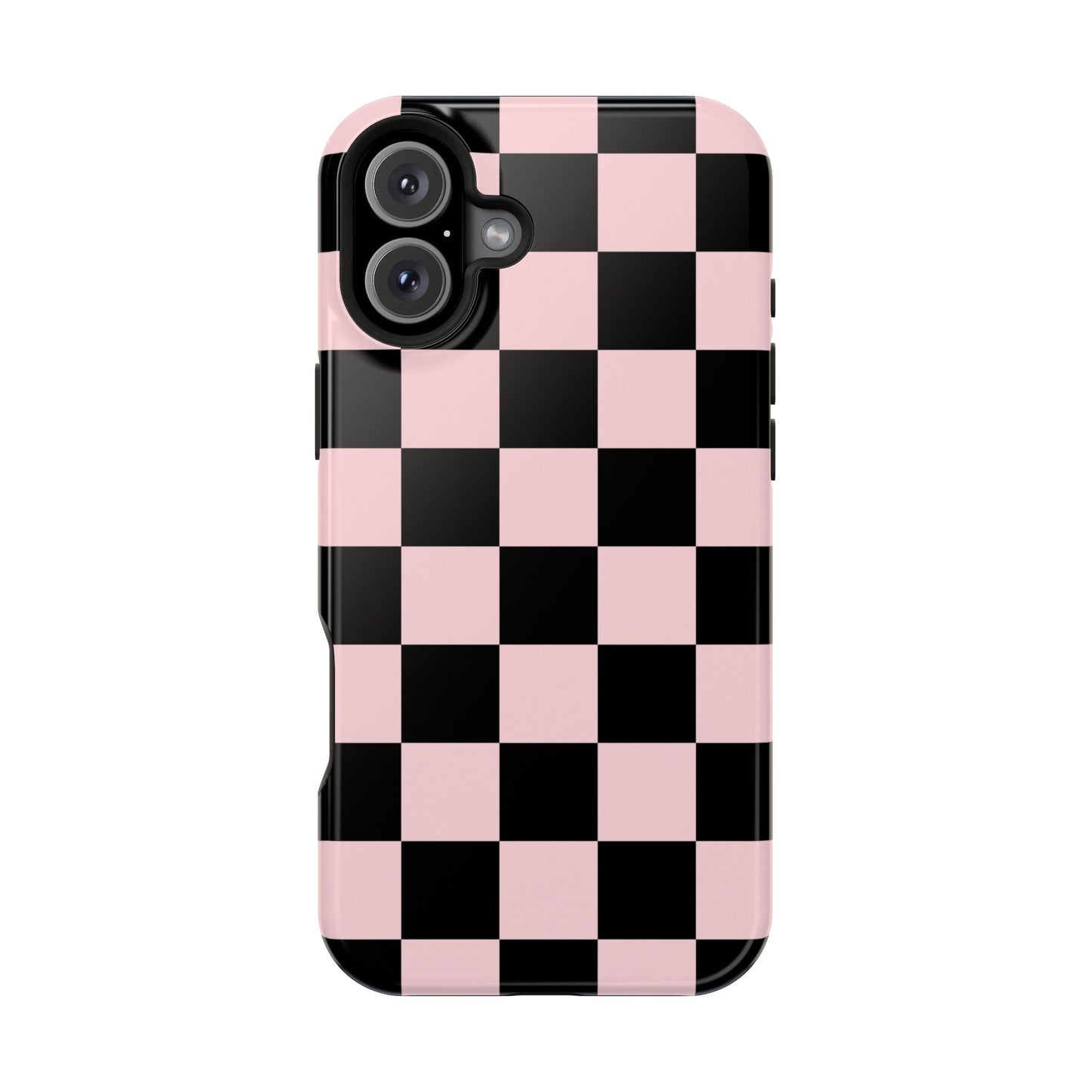Pink & Black Checkered iPhone Case