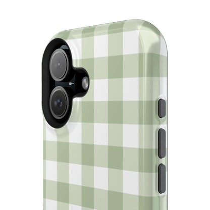 Green Gingham iPhone Case