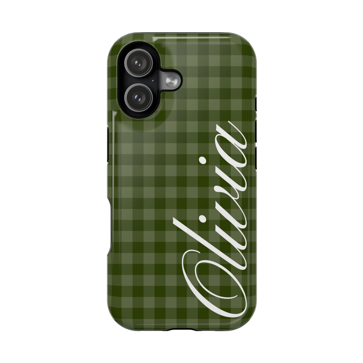 Custom Green Gingham iPhone Case