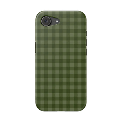 Green Gingham iPhone Case