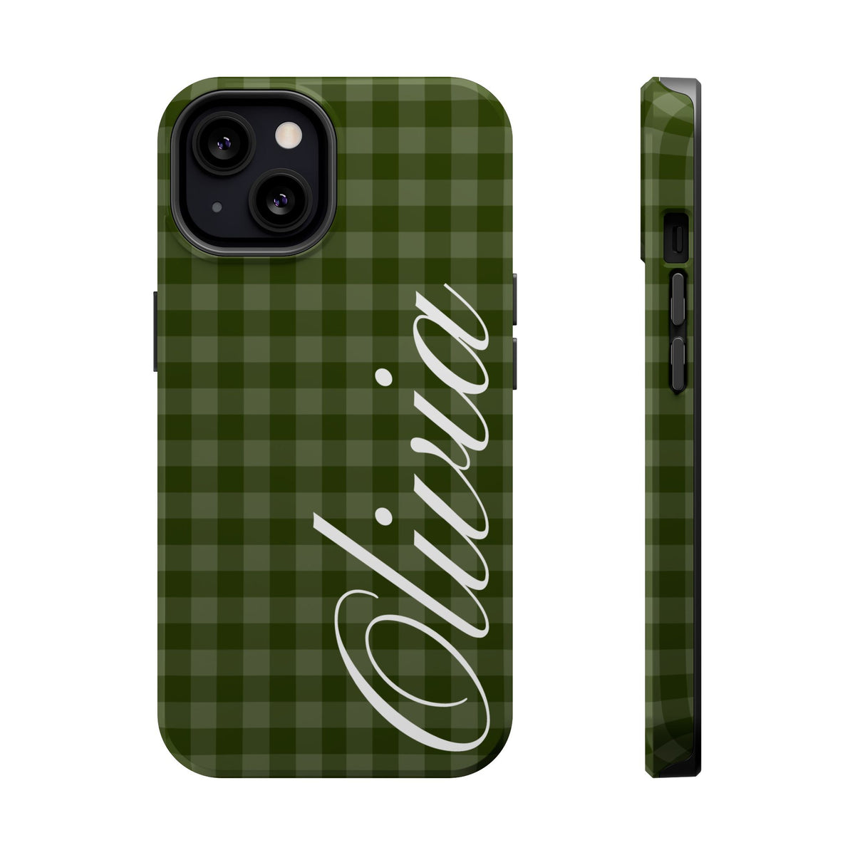 Custom Green Gingham iPhone Case