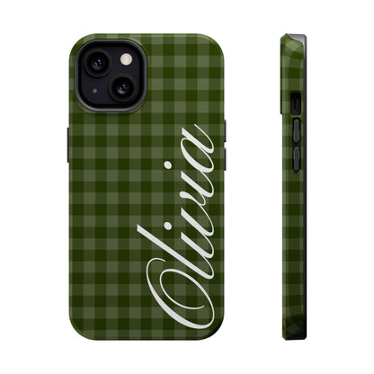 Custom Green Gingham iPhone Case