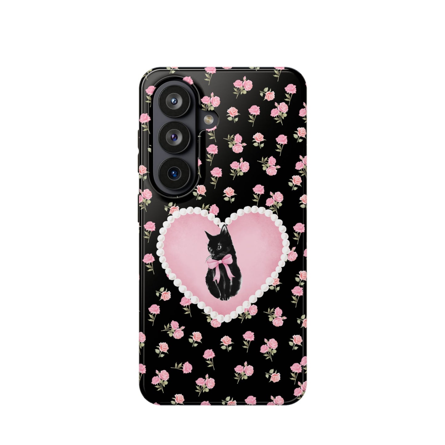 Black Féline Roses Samsung Case
