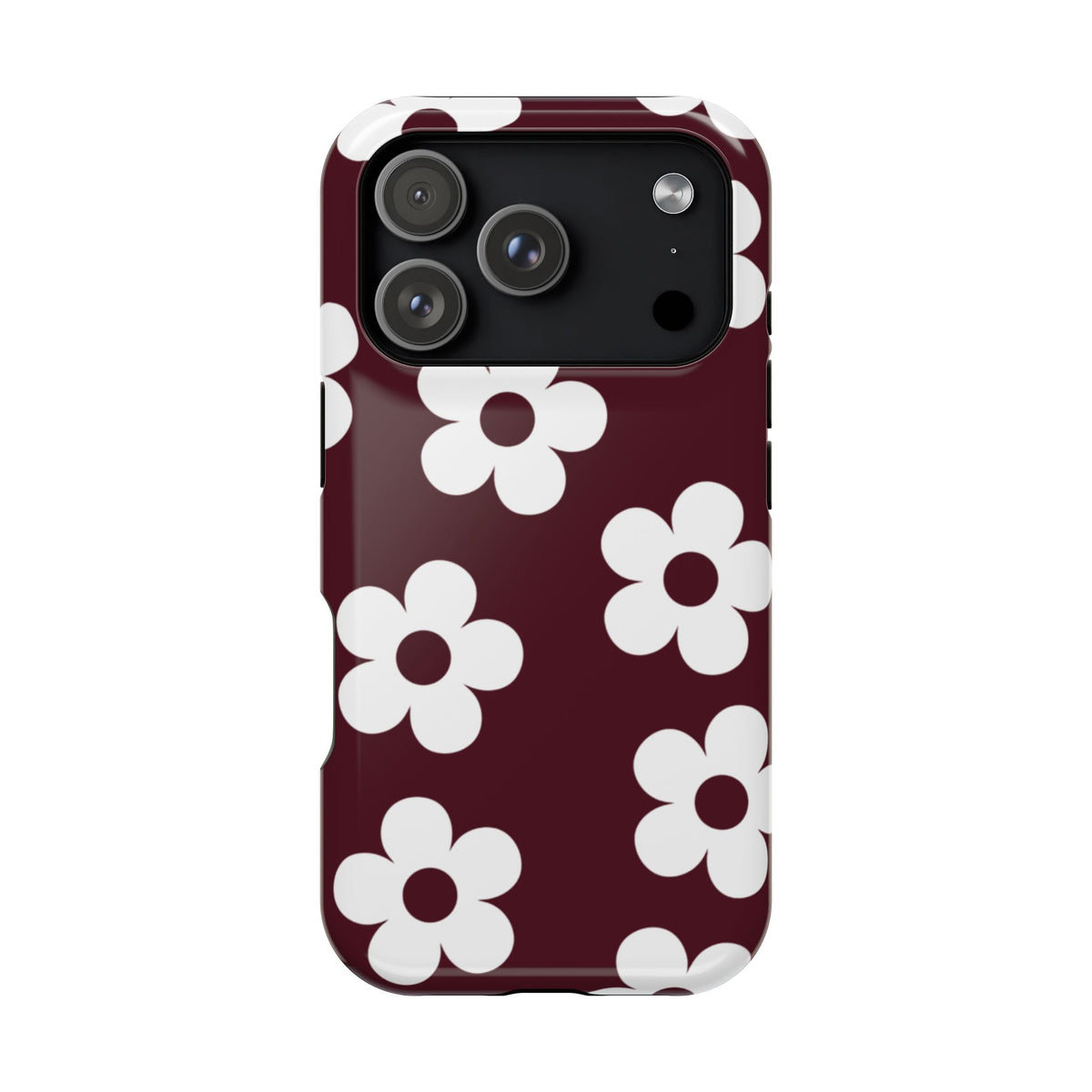 Burgundy Flowers iPhone Case