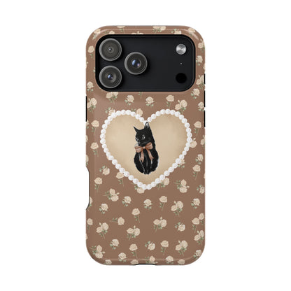 Brown Féline Roses iPhone Case