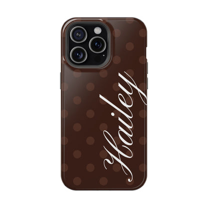 Custom Mocha Polka Dots iPhone Case