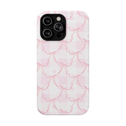 Pink Ribbon Bows iPhone Case