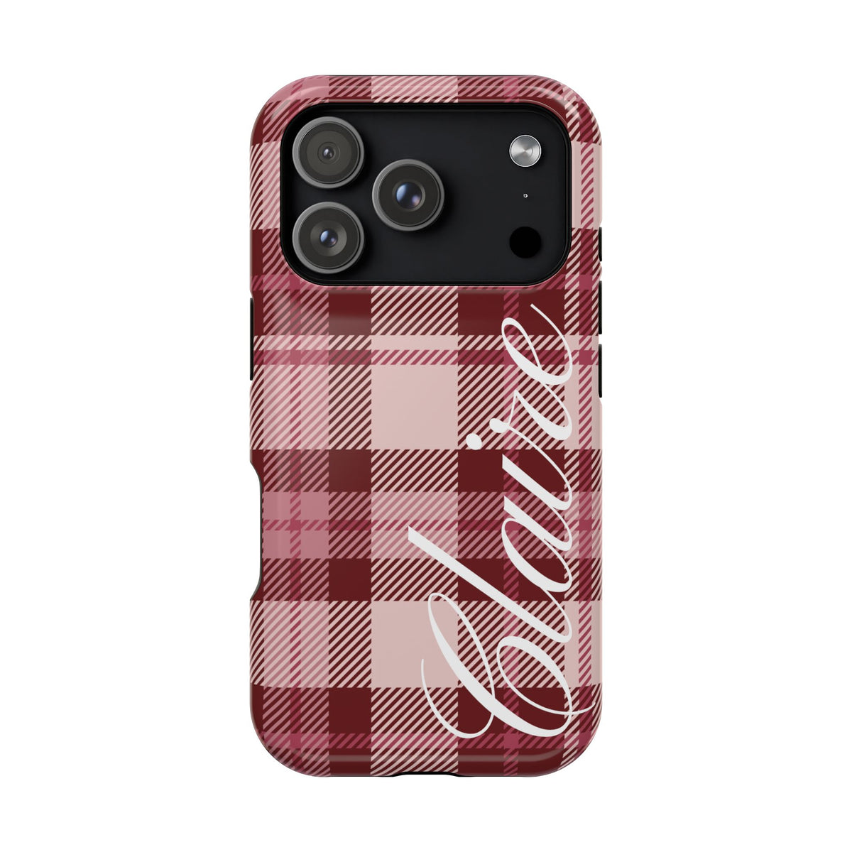 Custom Burgundy Plaid iPhone Case