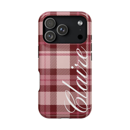 Custom Burgundy Plaid iPhone Case